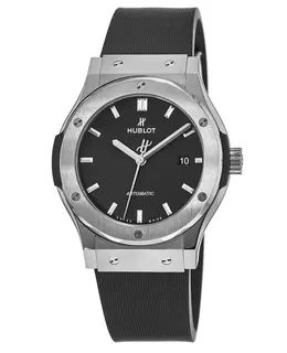 Hublot Classic Fusion Automatic 42mm Black Dial Titanium Rubber Strap Men's Watch 542.nx.1171.rx