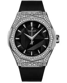 Hublot Classic Fusion Black Dial Diamond Black Rubber Strap Men's Watch 550.ns.1800.rx.1604.orl19