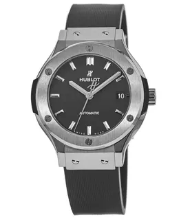 Hublot Classic Fusion Automatic 38mm Black Dial Titanium Case Rubber Strap Unisex Watch 565.nx.1171.rx