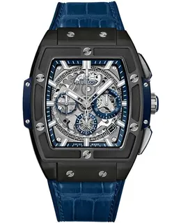 Hublot Spirit of Big Bang Chronograph Skeleton Dial Blue Leather Strap Men's Watch 641.ci.7170.lr
