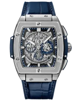 Hublot Spirit of Big Bang Chronograph Titanium Skeleton Dial Leather Strap Men's Watch 641.nx.7170.lr