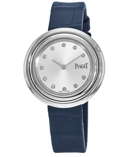 Piaget Possession G0A43080 Women's Watch 29mm Silver Diamond Dial Blue Leather Strap