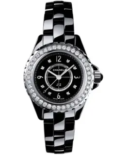 Chanel J12 Classic ceramic & Steel Brilliant-cut Diamond Bezel Women's Watch h2571
