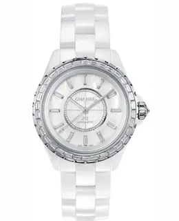 Chanel J12 Jewelry Mother of Pearl Dial Diamond White Ceramic Strap Women's Watch h3386