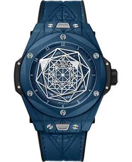 Hublot Big Bang Sang Bleu Blue Dial Blue Leather Strap Men's Watch h415.ex.7179.vr.mxm19