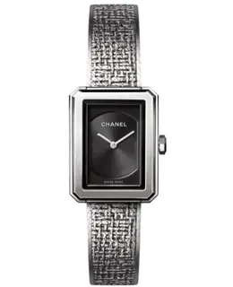 Chanel Boy-Friend Black Dial Stainless Steel Women's Watch h4876