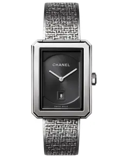 Chanel Boy-Friend Black Dial Stainless Steel Women's Watch h4878