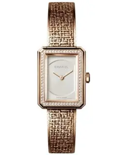 Chanel Boy-Friend Opaline Dial Diamond Rose Gold Women's Watch h4881