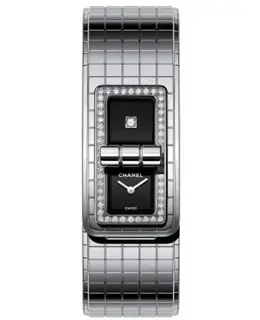 Chanel Code Coco Black Dial Steel Strap Women's Watch h5145