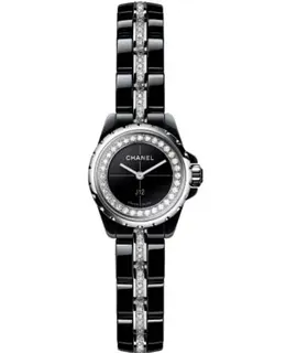 Chanel J12 XS Black Dial Diamond Black Ceramic Strap Women's Watch h5236