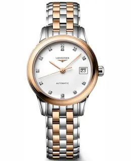 Longines Flagship Automatic White Diamond Dial Steel and Rose Gold Women's Watch L42743997