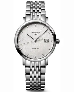 Longines Elegant Automatic Silver Dial with Diamonds (L43104776) - Ref: L4.310.4.77.6