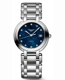 Longines Primaluna L8.113.4.98.6 Women's Watch - Blue Mother of Pearl Diamond Dial, Automatic Movement