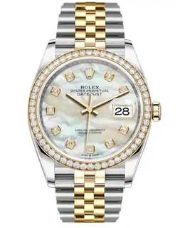 Rolex Datejust 41 Custom Diamond Dial Yellow Gold Steel Watch Ref. M126303-0018