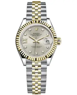 Rolex Lady-Datejust 28 - Authentic Stainless Steel and Yellow Gold Silver Star Diamond Dial Watch Model M2791730003