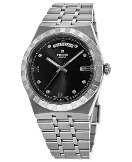 TUDOR ROYALTY M28600-0004 - Tudor Royal Black Diamond Dial Stainless Steel Men's Watch
