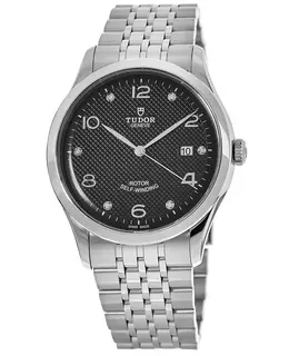 Tudor Model m91550-0004 39mm Black Diamond Dial Men's Stainless Steel Watch