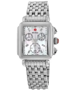 Michele Deco Diamond Mother of Pearl Dal Steel Women's Watch MWW06A000778
