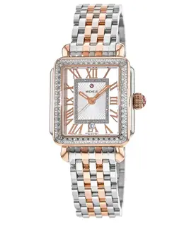 Michele Deco Madison Silver Dial Diamond Rose Gold and Steel Women's Watch mww06g000015