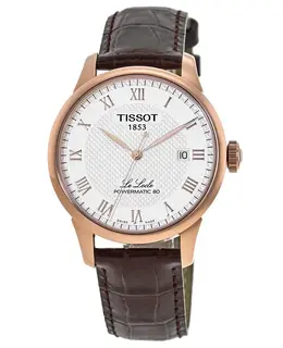Tissot Le Locle Powermatic 80 Silver Dial Brown Leather Strap Men's Watch t006.407.36.033.00