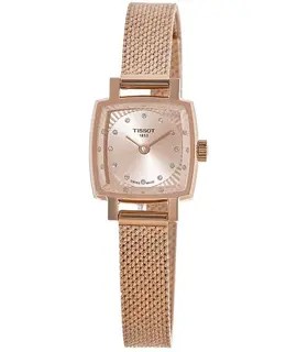 Brand New Authentic Tissot T-Lady Lovely Square Cream Dial Rose Gold Tone Steel Women's Watch t058.109.33.456.00