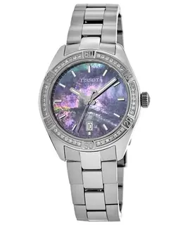 Tissot PR 100 Diamond Dial Women's Watch - Elegant Mother of Pearl with Diamonds, Model t101.910.61.121.00