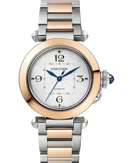 W2PA0008 Cartier Pasha Women's Watch, Silver Dial, Rose Gold and Steel
