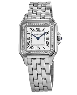 Cartier Panthere de Cartier Medium Diamond Steel Women's Watch w4pn0008