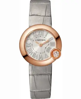 Women's Cartier Ballon Blanc WGBL0004 Watch - Silver Dial with Diamond at 4 o'clock, Rose Gold Case