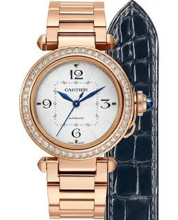 Women's Cartier Pasha Silver Dial Diamond Watch WJPA0013