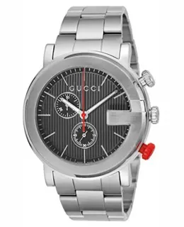 Gucci G Chrono Black Dial Steel Men's Watch ya101361