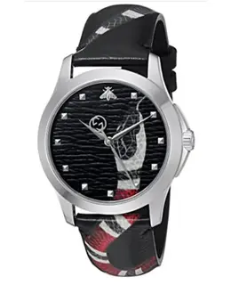 Gucci Le Marche Des Merveilles Black Dial Leather Strap Women's Watch ya1264007