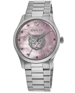 Gucci G-Timeless Pink Mother of Pearl Dial Steel Unisex Watch ya1264166