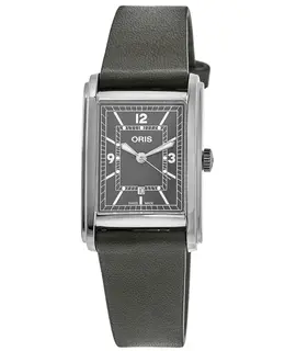 Oris Rectangular Automatic Green Dial Leather Strap Unisex Watch 01 561 7783 4063-07 5 19 16