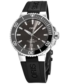 Oris Aquis Date Watch - Grey Dial, Titanium Case & Rubber Strap Model: 0173377307153-0742464TEB