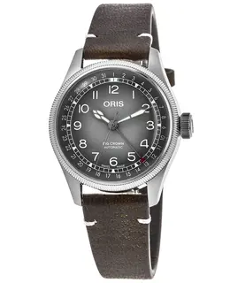 Oris Big Crown Pointer Date Cervo Volante Limited Edition Automatic Grey Dial Leather Strap Men's Watch 01 754 7779 4063-set