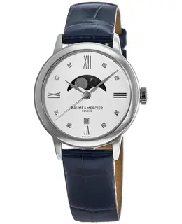 Baume & Mercier Classima Quartz Moon-phase Diamond Dial Leather Strap Women's Watch 10329