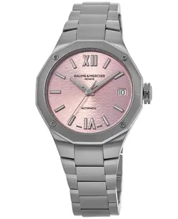 Baume & Mercier Riviera Automatic Pink Dial Steel Women's Watch 10675