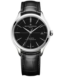 Baume & Mercier Clifton Automatic Black Dial Leather Strap Men's Watch 10692