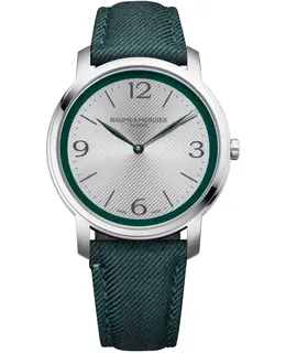Baume & Mercier Classima Quartz Silver Dial Fabric Strap Men's Watch 10705