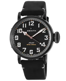 Zenith Pilot Type 20 Model 11.2432.679/21.c900 Black Dial Leather Strap Men's Watch