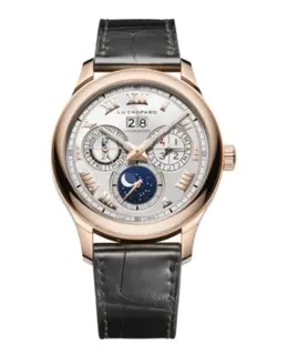 Chopard L.U.C Silver Dial Black Leather Men's Watch 161927-5001