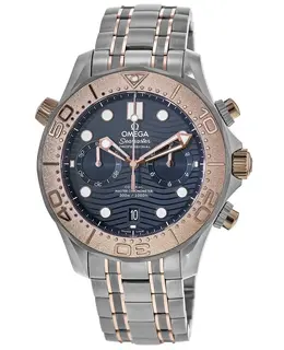 Omega Seamaster Diver 300M Blue Dial Titanium & Gold Men's Watch 210.60.44.51.03.001
