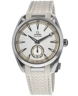 Omega Seamaster Aqua Terra Small Seconds 41mm Automatic Silver Dial Rubber Strap Men's Watch 220.12.41.21.02.005