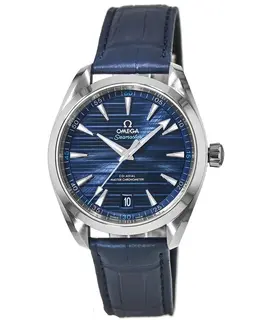 Omega Seamaster Aqua Terra 150m Master Co-Axial Chronometer Blue Dial Blue Leather Men's Watch 220.13.41.21.03.001