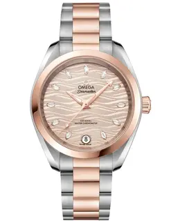 Omega Seamaster Aqua Terra 150m Master Co-Axial Grey Diamond Dial Steel and Rose Gold Women's Watch 220.20.34.20.59.001