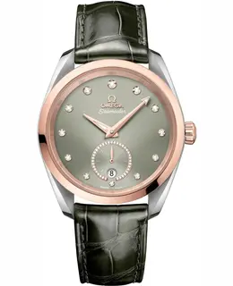 Omega Seamaster Aqua Terra 150m Master Co-Axial Green Dial Steel and Rose Gold Leather Strap Men's Watch 220.23.38.20.60.001