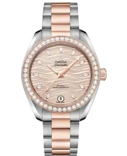 Omega Seamaster Aqua Terra 150m Master Co-Axial Grey Dial Diamond Steel and Rose Gold Women's Watch 220.25.34.20.59.001