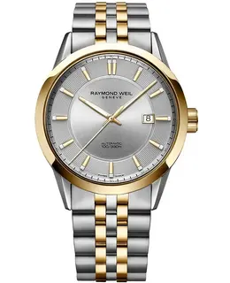 Model: RW 2731-TP65001, Raymond Weil Freelancer Automatic Silver Dial Two-Tone Stainless Steel & Yellow Gold PVD Men's Watch