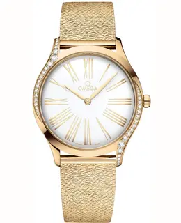Omega De Ville Tresor White Dial Diamond Yellow Gold Women's Watch 428.55.36.60.04.001